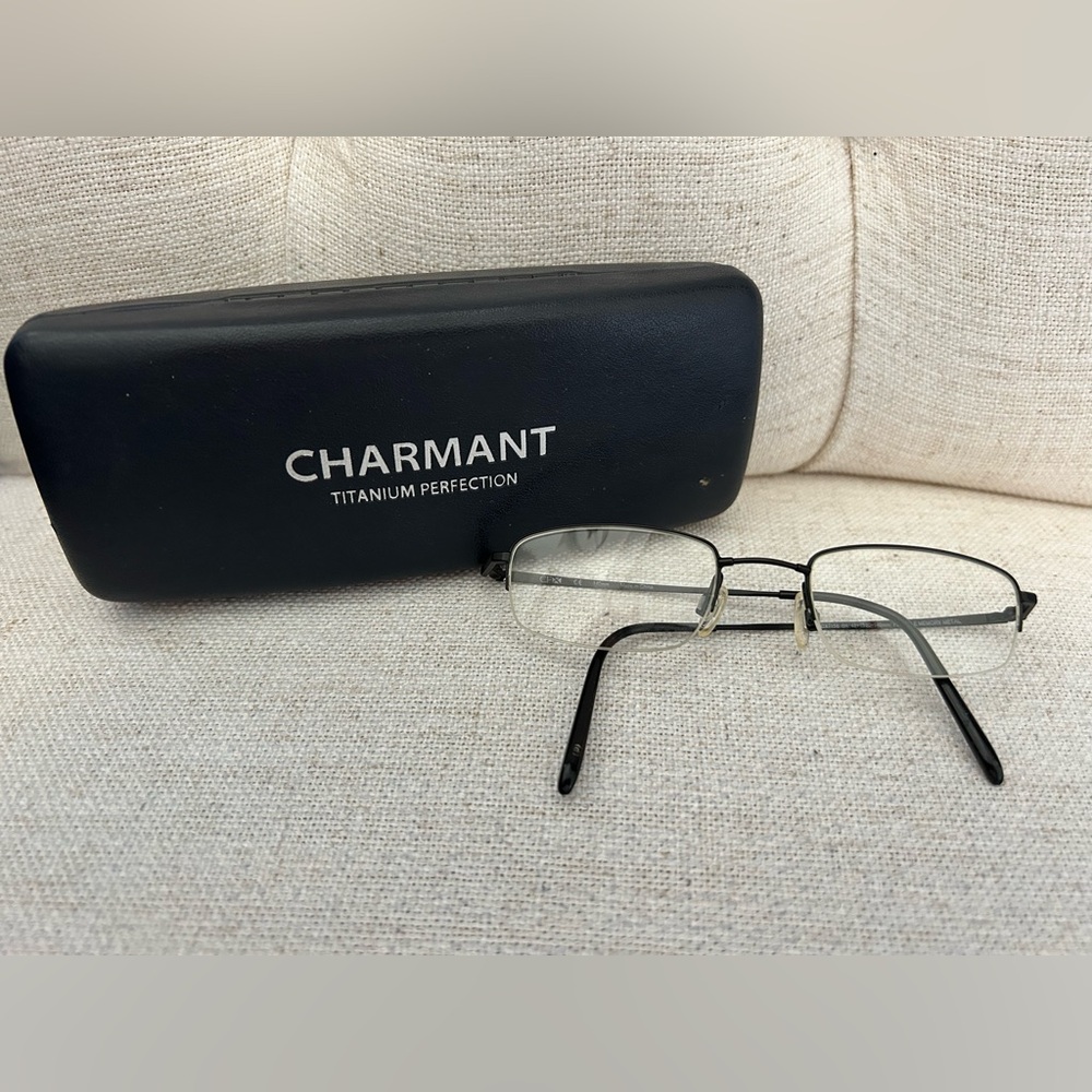 Charmant Black Metal Glasses with Case
